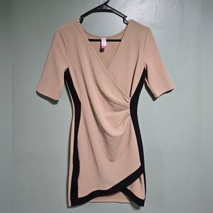 No Boundaries Pink Bodycon Mini Dress V-Neck 3/4 Sleeve